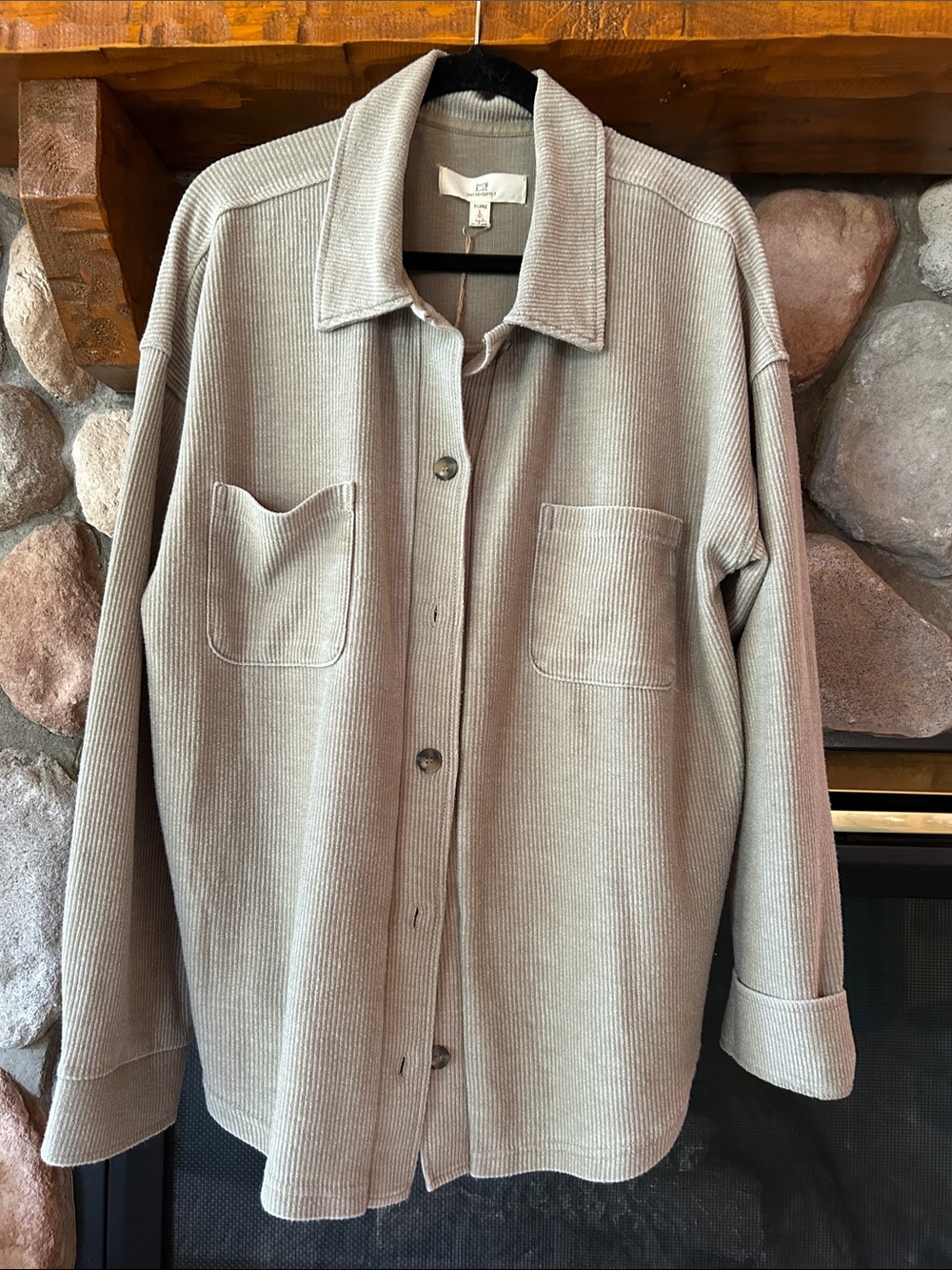Thread & Supply Women’s Sage Soft Stretch Pockets Shirt Shacket, Size XL, NWT